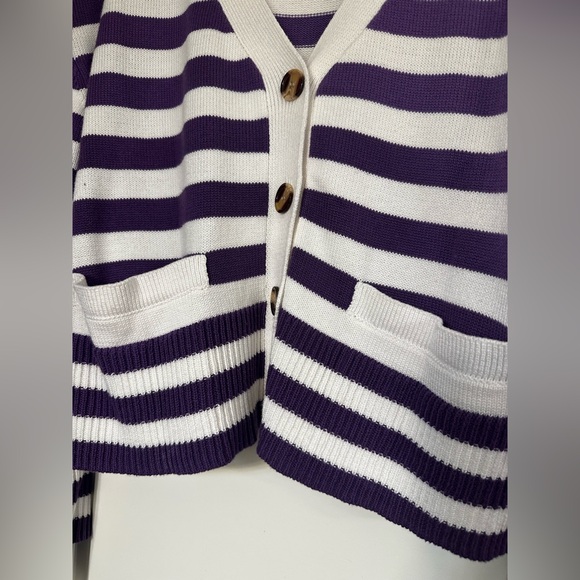 Striped Purple and White Sweater - Picture 14 of 14